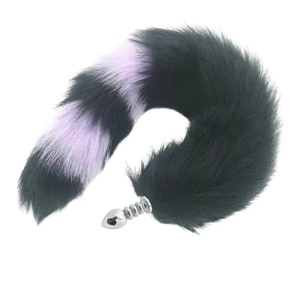 Men &amp Women Silicone Butt Plug Jelly Black Fox Tail Anal Toys Real Feeling Adult Sex Products | Красота и здоровье