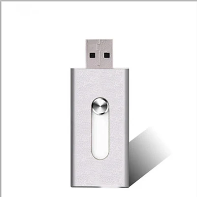 3 в 1 OTG флеш-накопитель 32 ГБ для iPhone флэш-накопитель USB 3,0 32 Гб 16 Гб 128 Гб 64 Гб Флешка для iPad Android телефон и ПК - Цвет: Silver