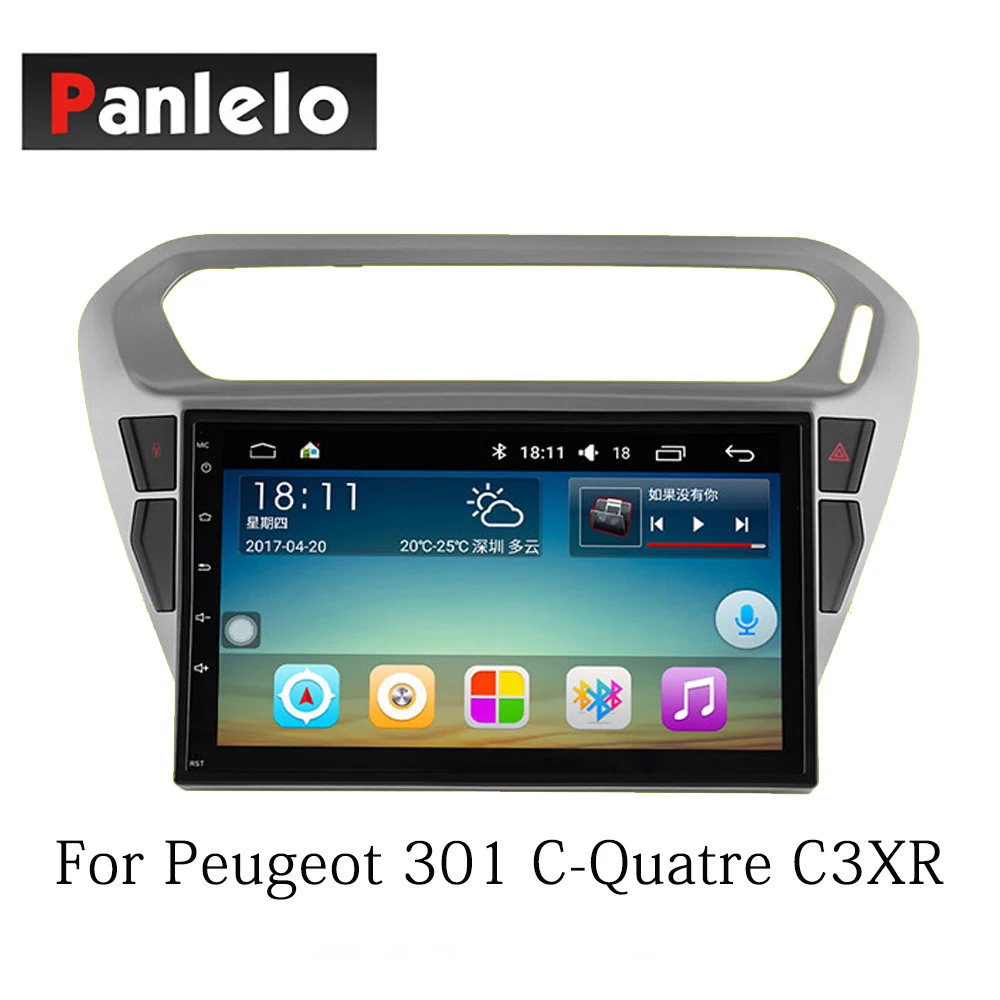 Panlelo Android 7.1 For Peugeot C-Quatre C3XR 408 301C-Quatre 308 2 Din GPS Navigation 8/9/10Inch BT Steering Wheel Control | Автомобили и
