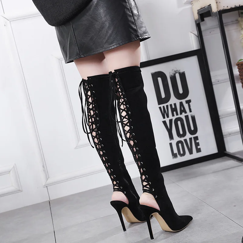 Леопардовые сапоги до колена коллекция 2019 года Сезон Зима Новинка ботинки на