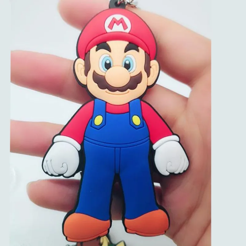 Игра Super Mario Bros ПВХ брелок Луиджи Марио Персик Принцесса Боузер Мультфильм фигурки брелок для мужчин ребенок llaveros hombre брелок