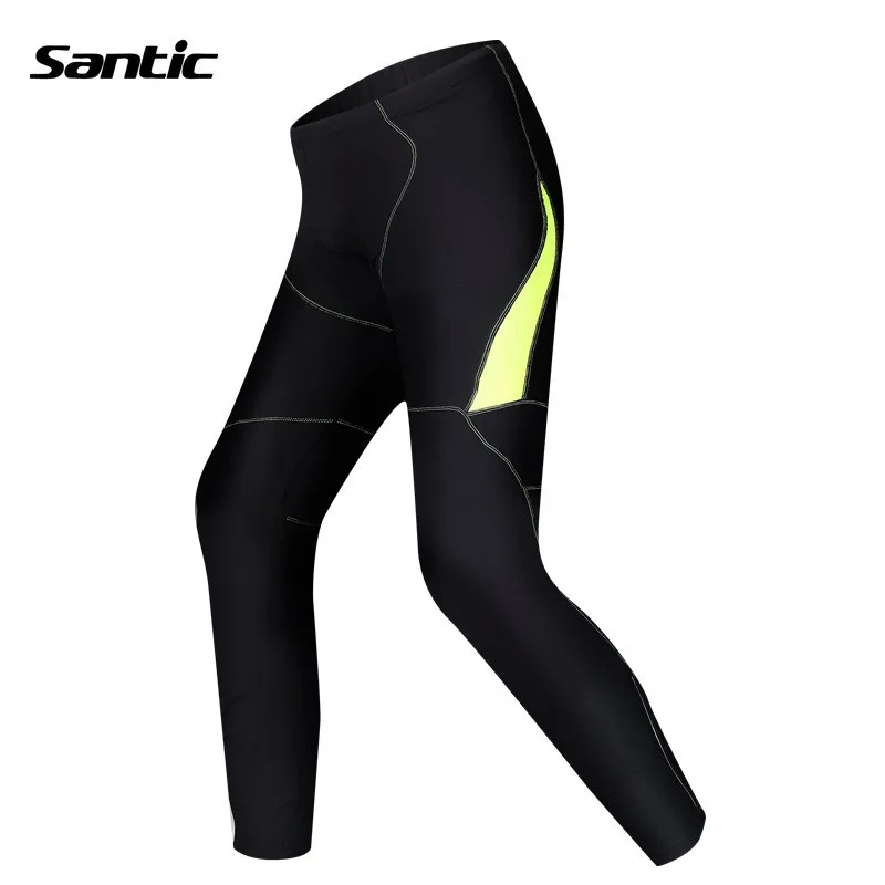 

Santic Men Cycling Padded Pants Fleece Autumn/Winter 4D Cushion Pad Reflective Cycling Pants Keep Warm Asian S-2XL