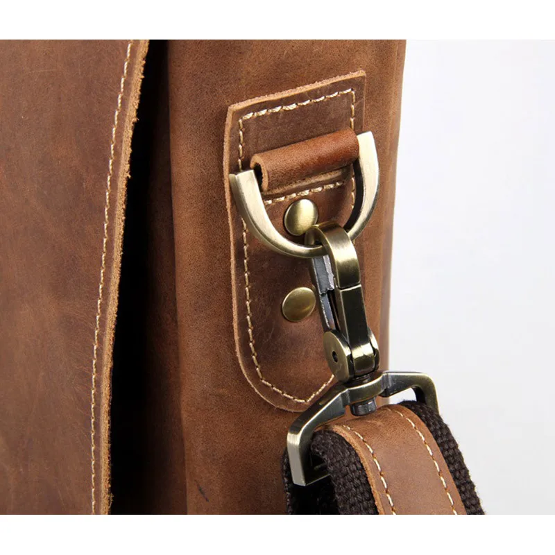 Винтаж коричневый Для мужчин кожаные Портфели коровьей Бизнес Сумка Crossbody сумка
