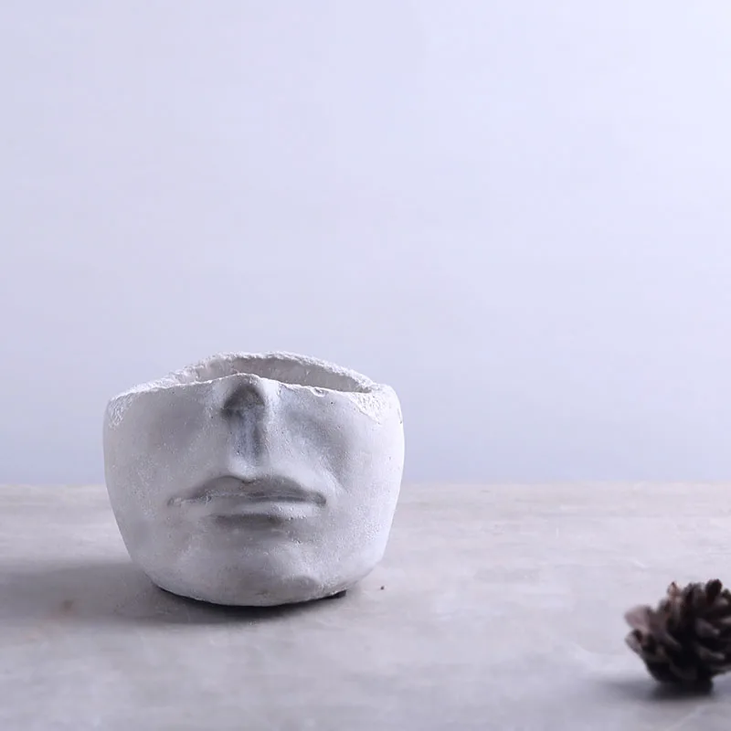 Креативная головка для лица цементная ваза статуя сада цветочный горшок