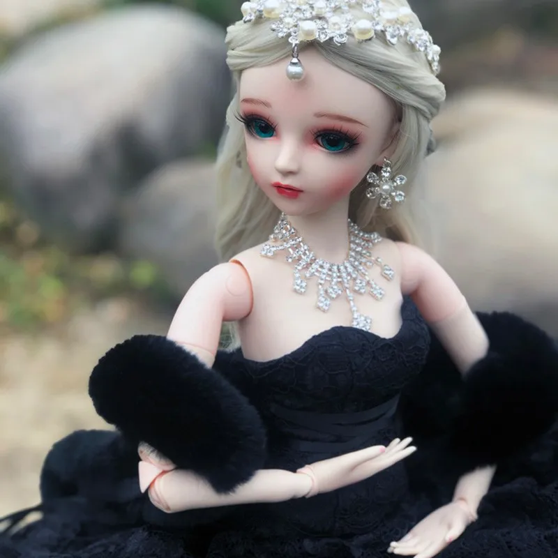 BJD 1/3, куклы для девочек, коричневые глаза, кукла-невеста, черное свадебное платье, ручная работа, красивые игрушки, силиконовый шарнир, Кукла Реборн, Рождественский подарок