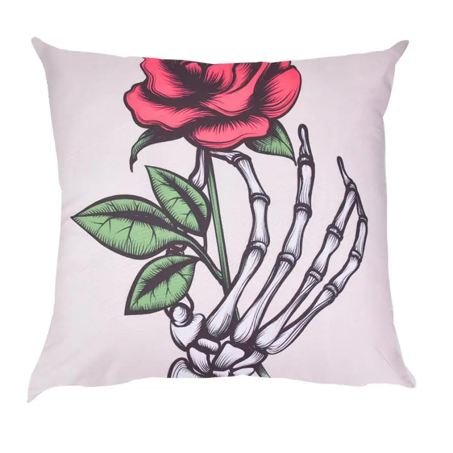 Подушка для шеи подушка с принтом черепов чехол подушки из полиэстера дивана и