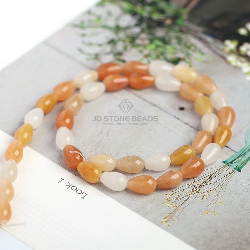 Браслеты из натуральных серых агатовых бусин в форме капли аксессуары