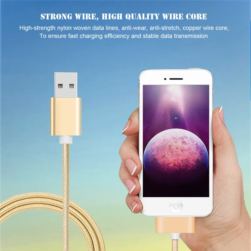USB кабель нейлоновая оплетка 2A кабель передачи данных для быстрой зарядки для iPhone 4 4S 3GS iPad 2 3 iPod Nano itouch 30 Pin кабель-адаптер