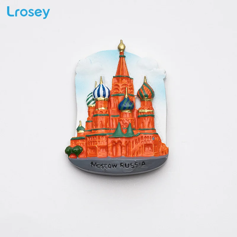 Moscow Church Магнит на холодильник, сувенир, греческий Париж, смоляная магнитная наклейка на холодильник, Дубай, Сиднея, домашний декор, украшение для кухни, аксессуары - Цвет: Moscow Church
