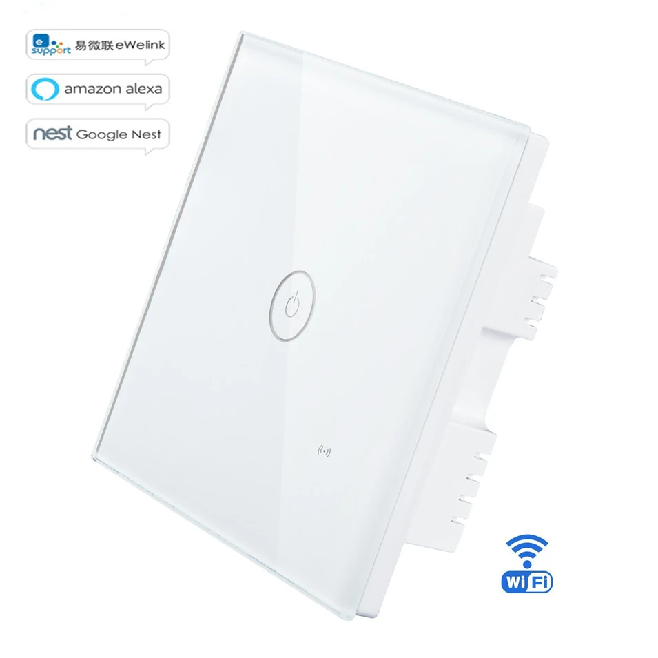 Приложение Eruiklink Ewelink/Wifi/сенсорный смарт-переключатель UK тип 1 2 3 банды беспроводной настенный переключатель сенсорной панели переключатель синхронизации света Alexa