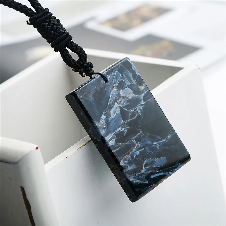 Подлинная натуральная синяя подвеска-питерсайт женское и мужское ожерелье