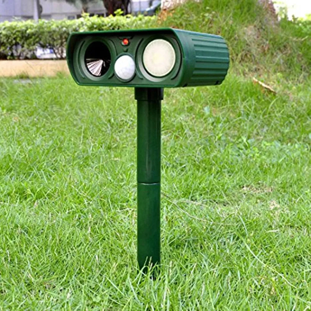 Солнечная энергия 2 шт кошка собака ультра звуковая вспышка свет животное