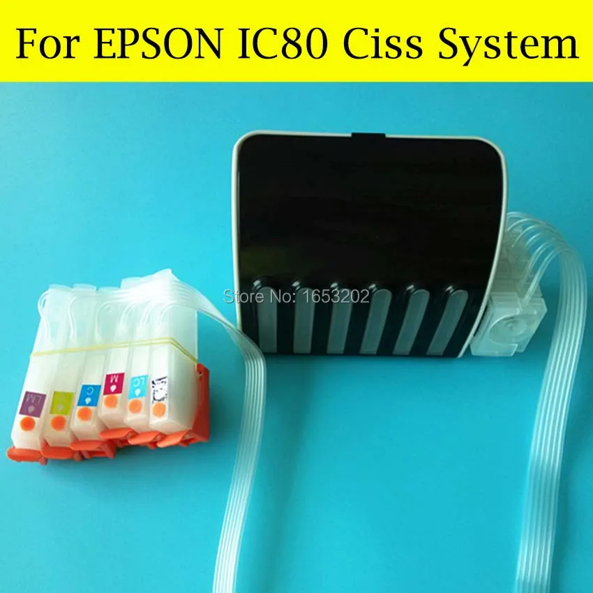 Пустой 6 цветов/набор IC80 СНПЧ для EPSON система Epson EP707A/777A/807AB/807AR/807AW/977A3 печать |