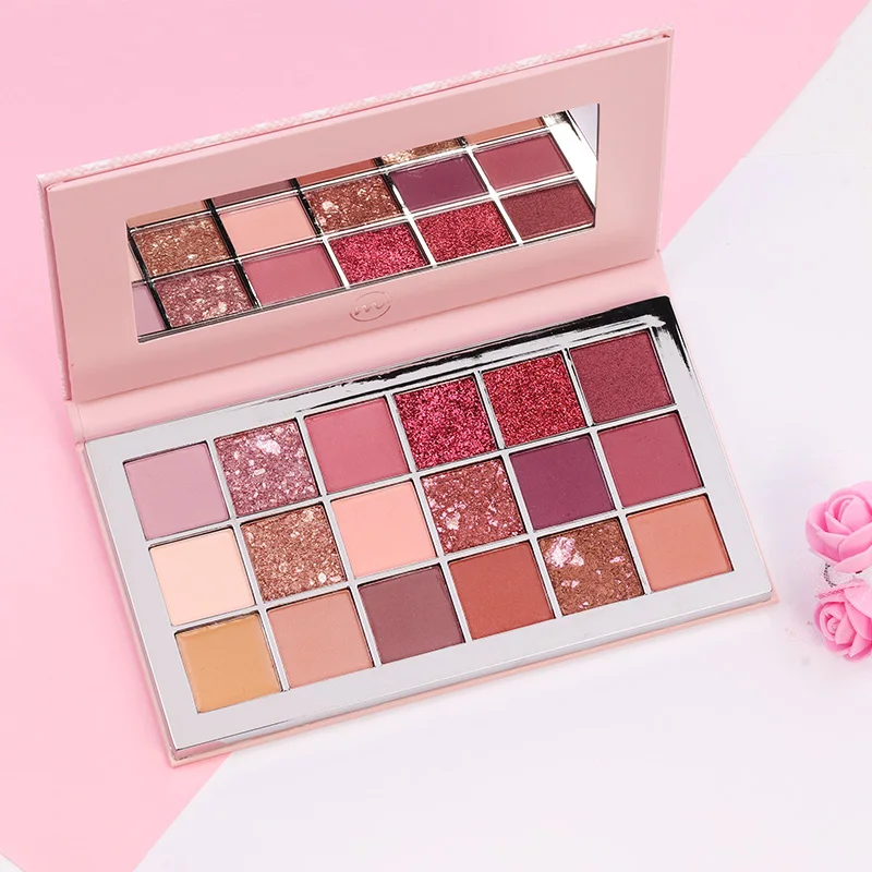 18 видов цветов открытые блестящие тени для век матовые мерцающие палитра