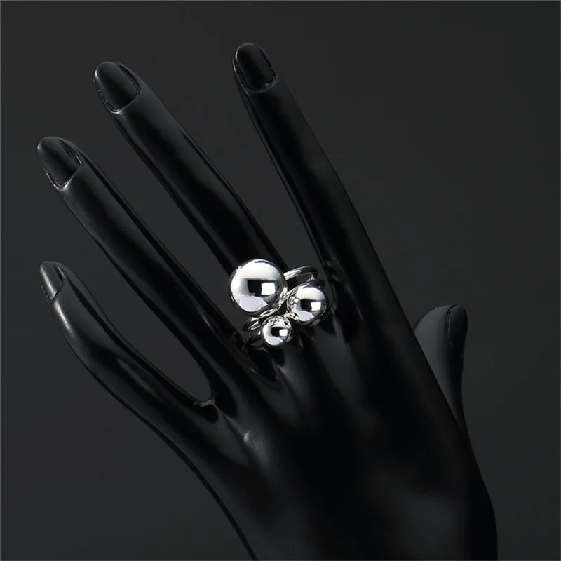 Женское кольцо с тремя бусинами Будды серебро 925 пробы|fashion rings for women|rings womenring |