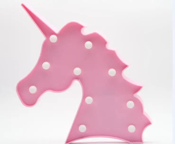 Unicorn pink Милый светодиодный ночник в виде единорога, светящаяся настенная лампа с изображением животных из мультфильмов, настольная полка, декоративное освещение, подарки для маленьких детей - Испускаемый цвет: Unicorn pink