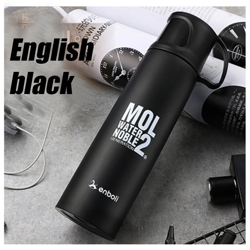 English Black 500 мл Термос из нержавеющей стали, термосы, термосы для детей, детские термосы с крышкой для чая, Термокружка - Цвет: English Black