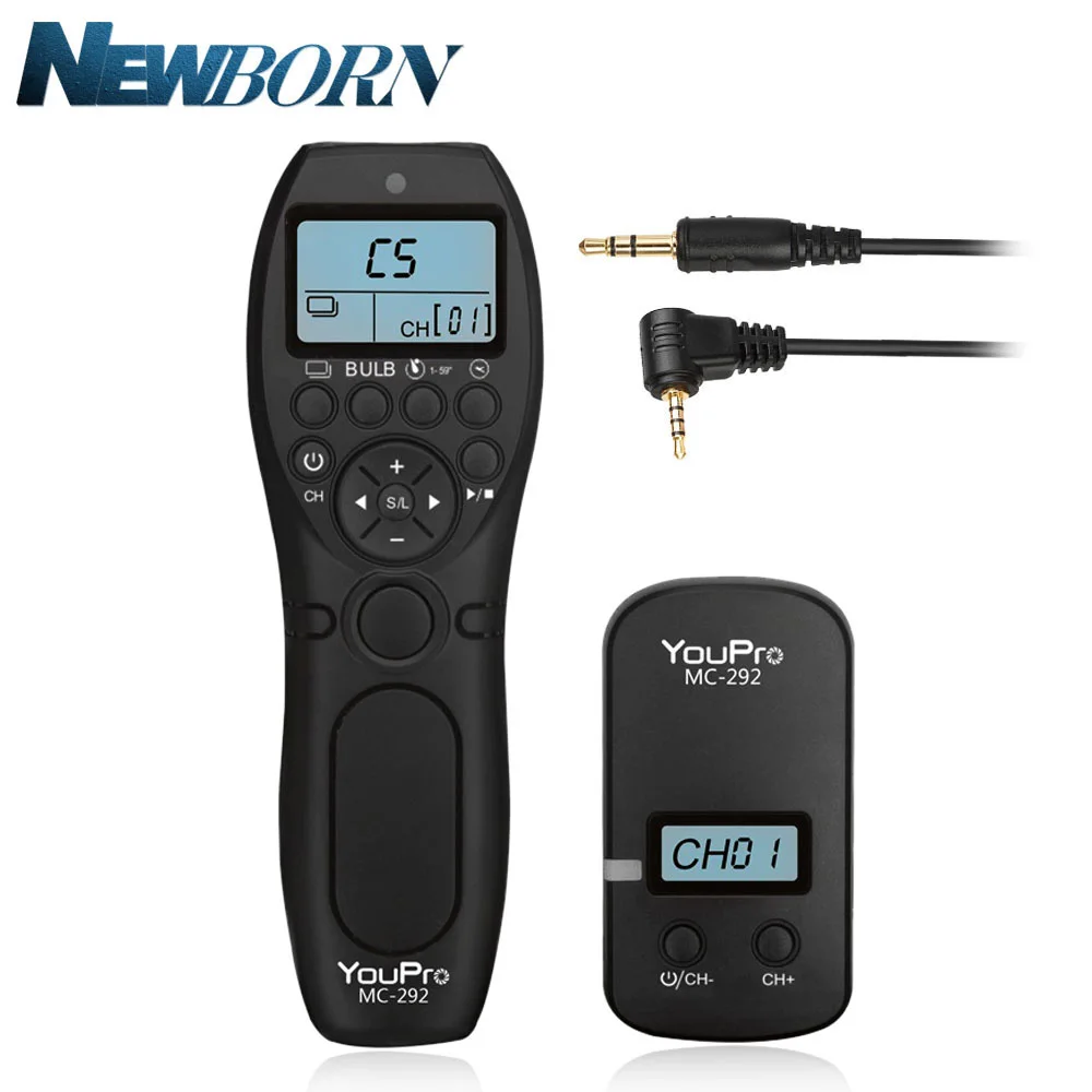 L1 YouPro MC-292 DC0/DC2/N3/S2/E3/E2 2,4G беспроводной пульт дистанционного управления с ЖК-таймером спуска затвора каналы для Canon/sony/Nikon/Fujifilm - Цвет: L1