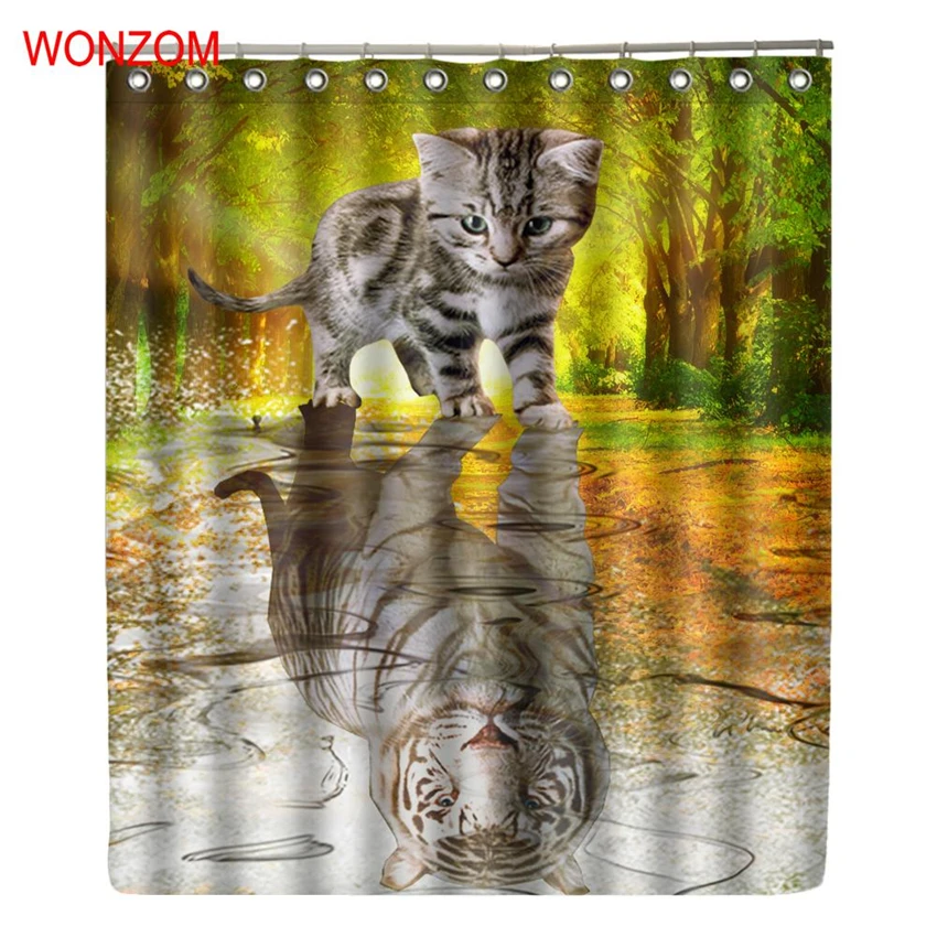 WONZOM кошка перевернутый Тигр современные Полиэстеровые водонепроницаемые