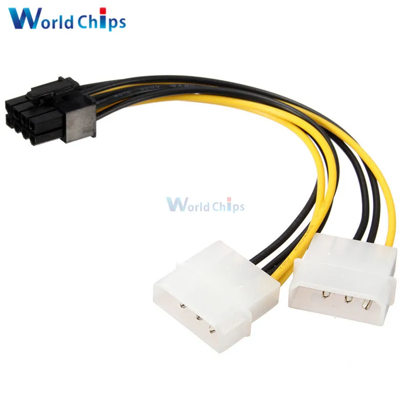 Двойной 4 контактный адаптер Molex LP4 для 8 Pin PCI E Express кабель питания провод|pin 8|pin molexpin