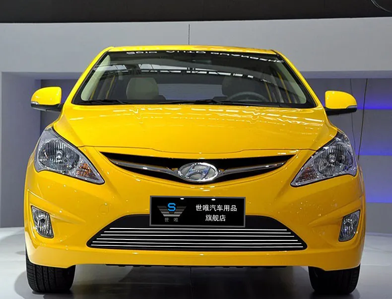 Для hyundai Verna 2010 2011 2012 2013 гоночный автомобиль спереди снизу решетка решетки крышка отделка Высокое качество Алюминий из алюминиевого сплава