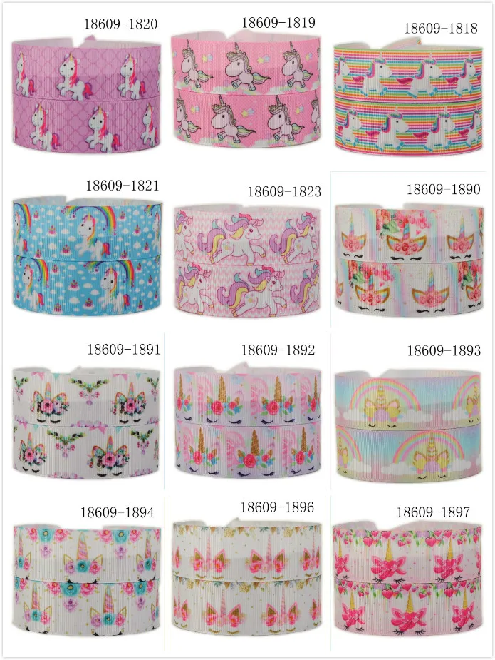 50% off 22/25 мм довольно единорог мультфильм печатных grosgrain ленты 5/10/20 ярдов принт при доставке выбираются произвольно