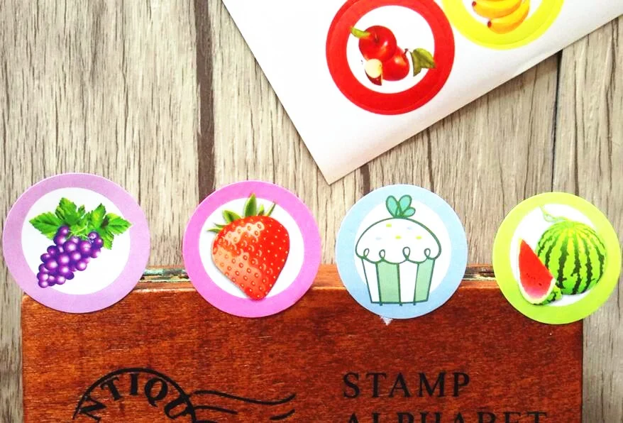160 шт./лот забавные студентов поделки этикетки вкусные фрукты уплотнение Стикеры для выпечки изделия ручной работы круглая подарочная запечатывания Стикеры