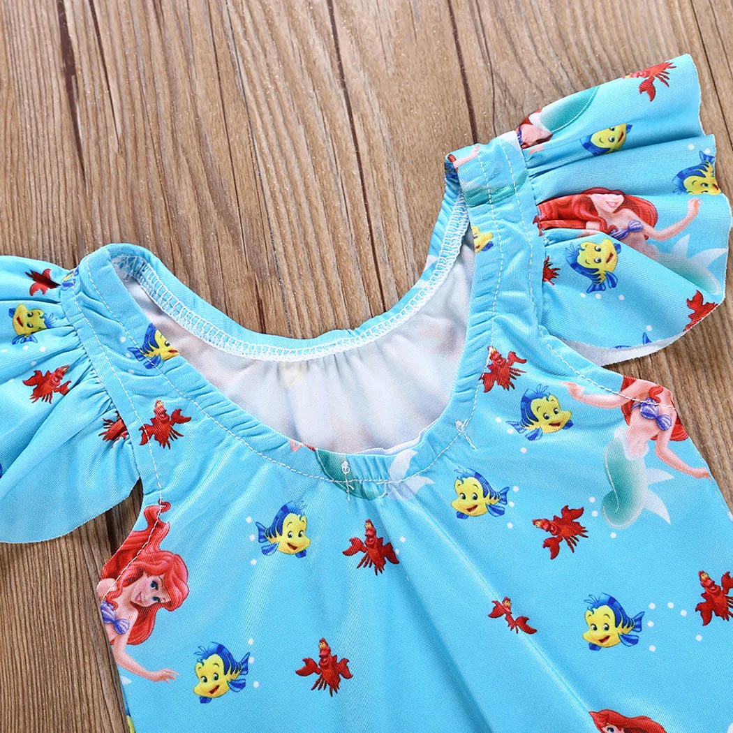 2018 прекрасный мультфильм Дети для маленьких девочек без рукавов с рюшами летние