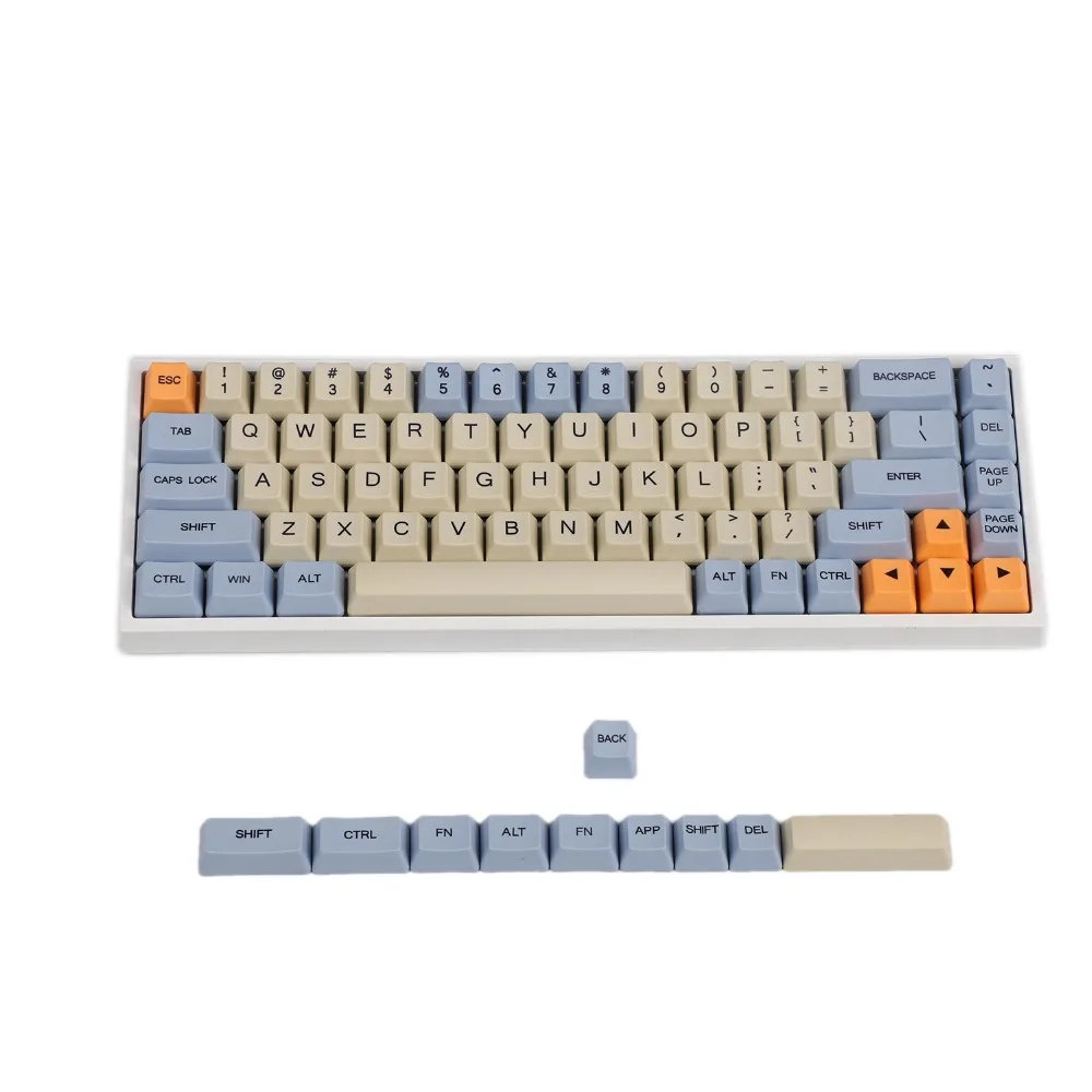 YMDK синий бежевый оранжевый краситель Sub 64 68 Minila Keyset толстый PBT OEM профиль Mac Keycap для