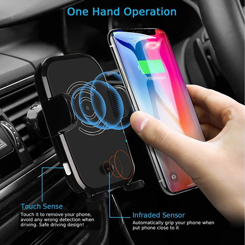 Автомобильное крепление Qi Беспроводной быстро Зарядное устройство зарядки