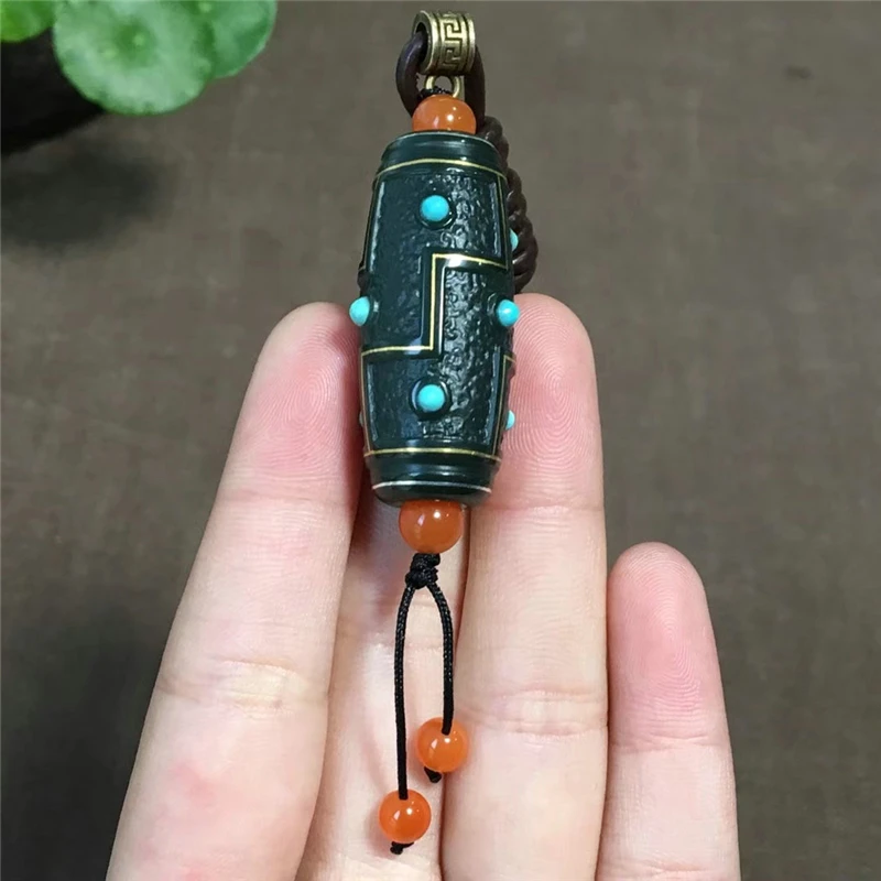 Нефритовая подвеска из бисера Hetian с бирюзовыми Южно красными бусинами искусно