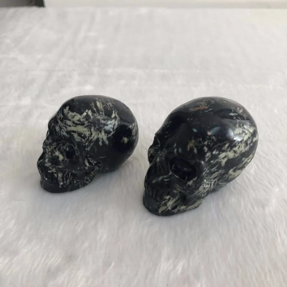 Carved natural mini size bamboo stone quartz crystal skull head for healing DD | Дом и сад