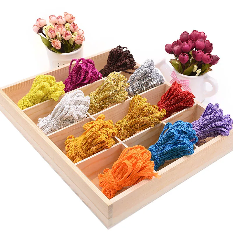 5 м/лот 8 мм кружевная отделка Лента Золотой Серебряный Сороконожка плетеная