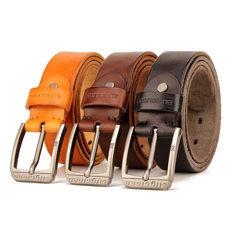 Бренд SLIGOLEEE ремень для мужчин высокое качество Винтажный дизайн пряжка