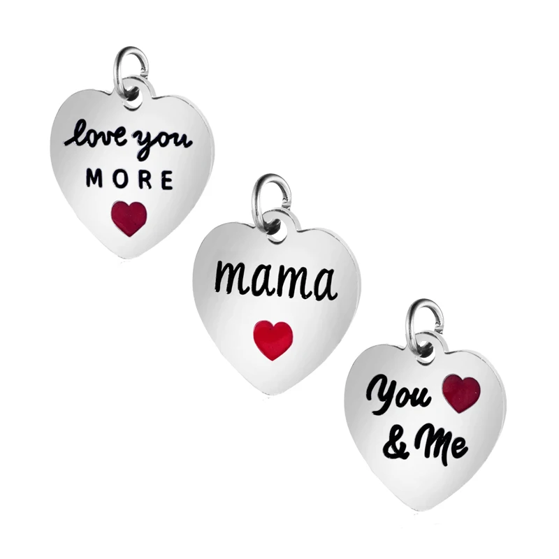 5 шт./лот, подвески из нержавеющей стали 316L Love you more Mama, Подвески для изготовления ювелирных изделий, браслет, аксессуары ручной работы