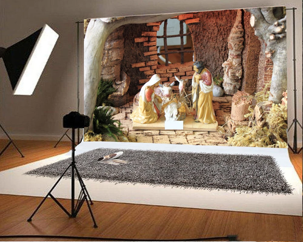 Laeacco Christian Baby Scene Statu фоны для фотосъемки виниловые индивидуальные фотофоны