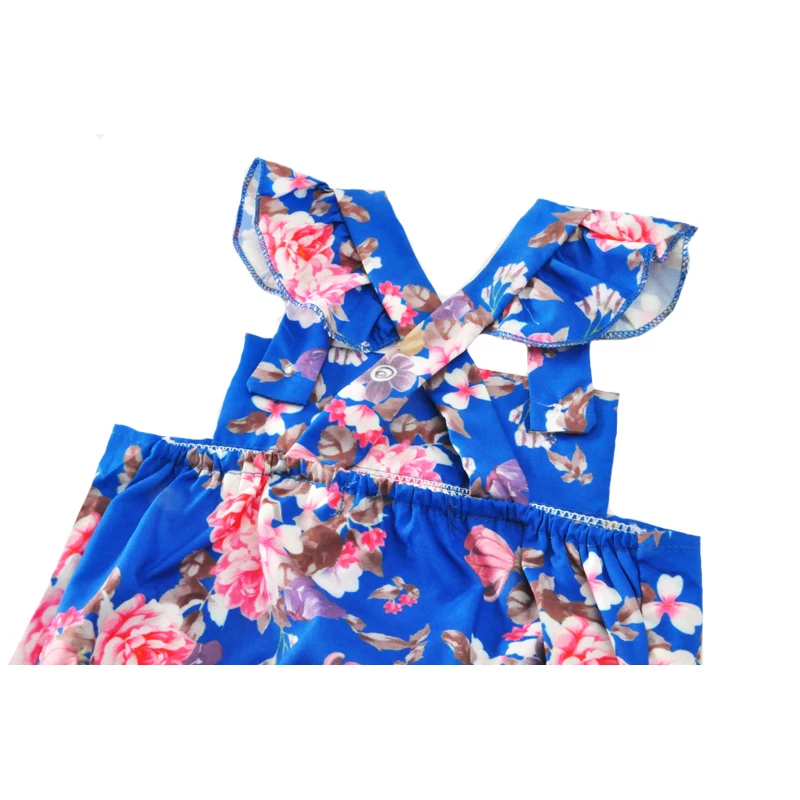 SOSOCOER Детский комбинезон с цветочным принтом и рукавами мушками цельный для