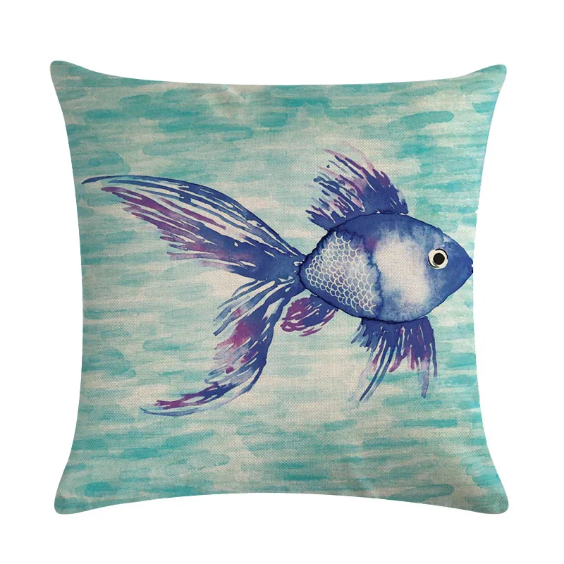 Подушка в виде рыбки из мультфильма &quotЧерепаха&quot 45*45 см хлопок лен Свадебный