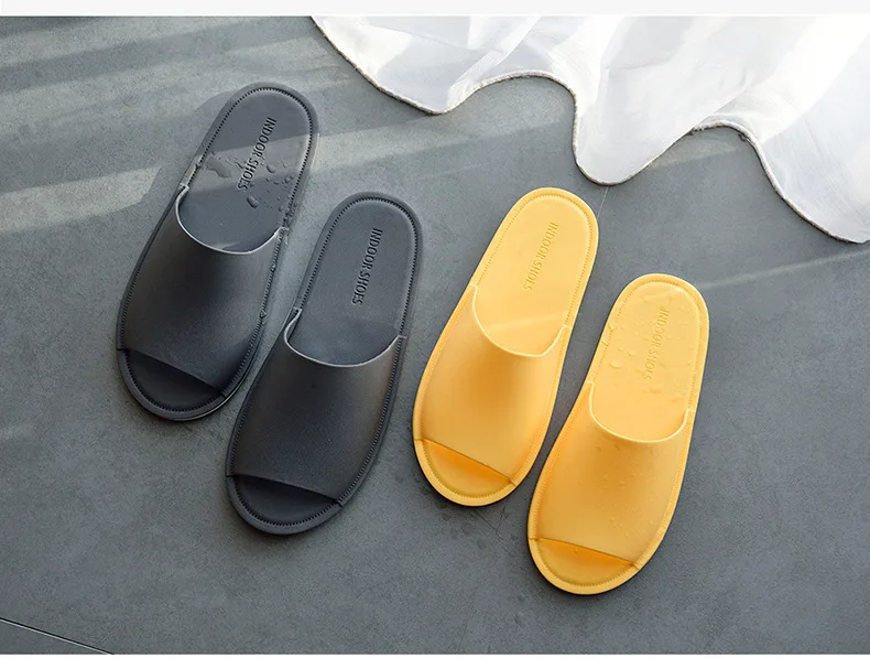 Summer Home Slippers Women Indoor Flat Shoes Solid Color Non-slip Lovers Bathroom Slipper Unisex Floor Slides SH021509