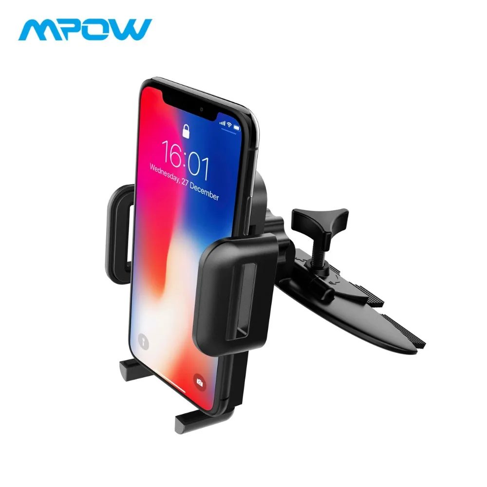 MPOW универсальный смартфон CD слот Автомобильный держатель для телефона Подставка держатель колыбели с тремя боковыми захватами для iPhone XS/X/8/7/6