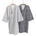 Халат-кимоно мужской с длинным рукавом, 100% хлопок, халат в японском стиле, летняя одежда для сна