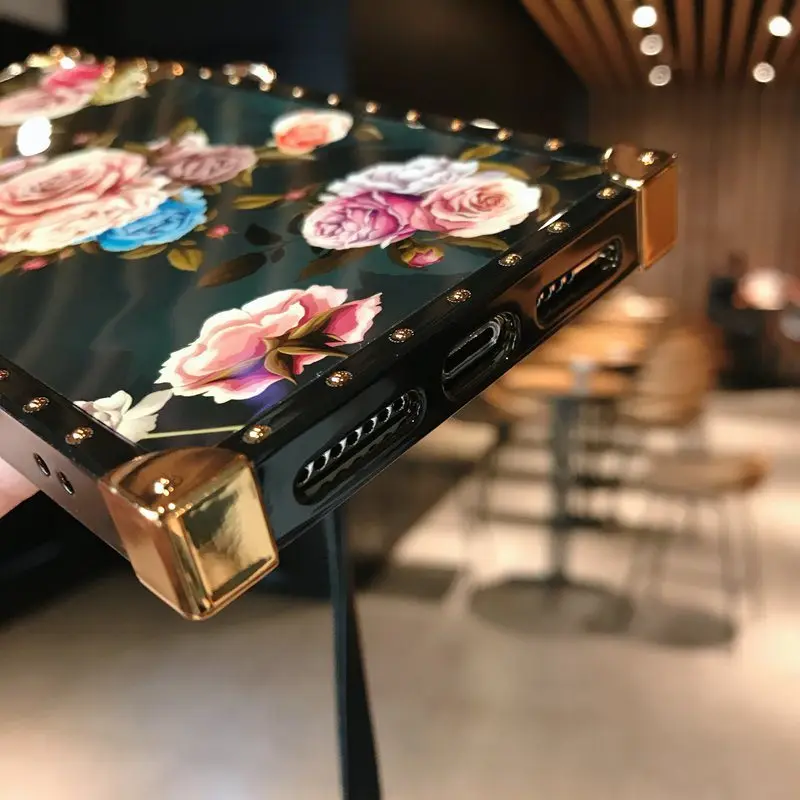 Чехол для iphone XS MAX XR X 6 6S 7 8 plus чехол Роскошный Ретро 3d цветок с плечевым ремнем Мягкий силиконовый чехол для телефона