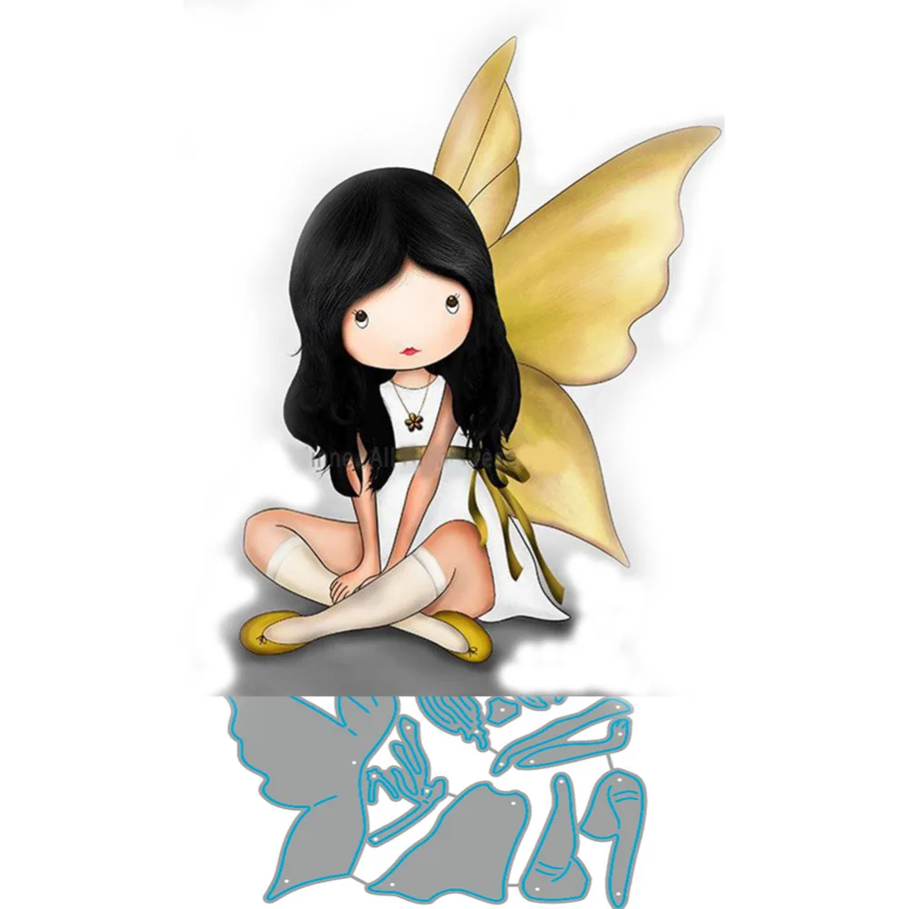 Трафареты для скрапбукинга с изображением бабочки и девушки|Вырубные штампы| |