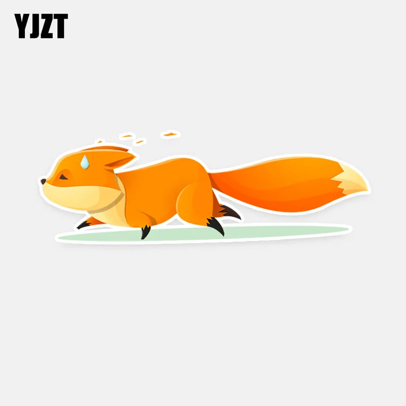 YJZT 17 см * 5 мультфильм бегущая лиса и потоотделение маленькое животное ПВХ стикер