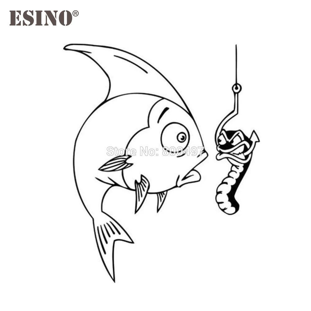 

Car Styling New Fashion Funny Fish Fishing With Insect Personalized Creative Reflective Stickers Car Whole Body Decal Vinyl