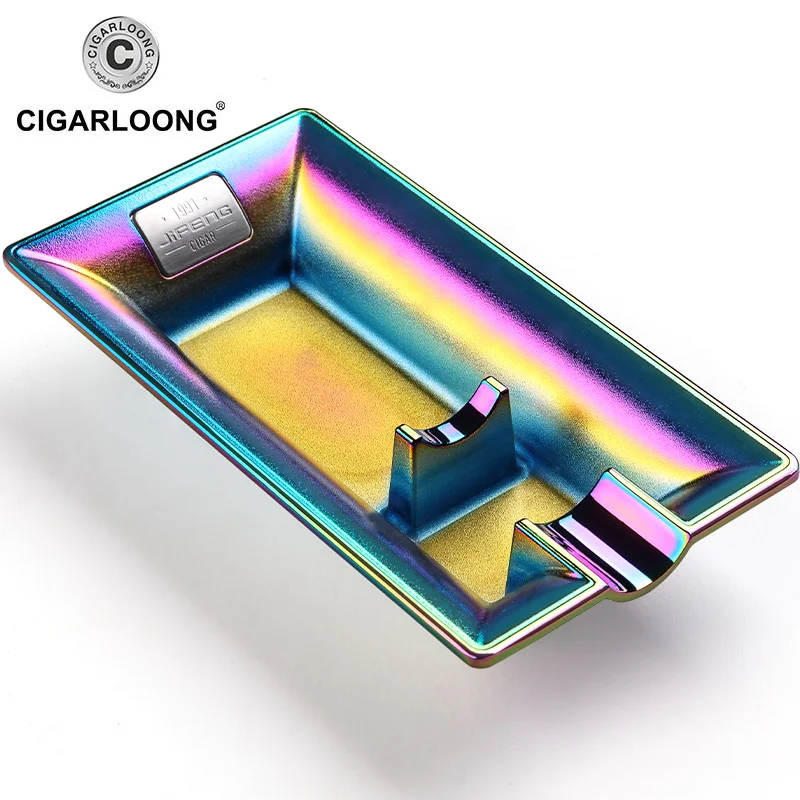 

2019new Rainbow Color Stainless Steel Ashtray Press Rotary Portable Ash Tray Ashtray Metal Ashtray CL-108