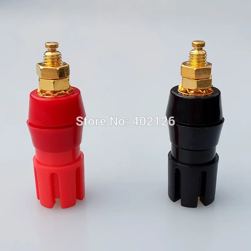 Позолоченный медный адаптер 2 шт большой усилитель тока аудиотерминал 4 мм банан