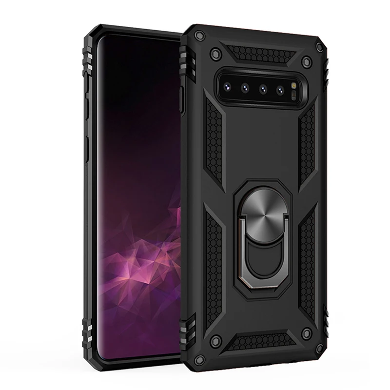 Роскошный армированный Мягкий противоударный чехол для samsung Galaxy S8 S9 S10 Plus S10e Note 8 9 силиконовый Магнитный чехол-держатель для автомобиля