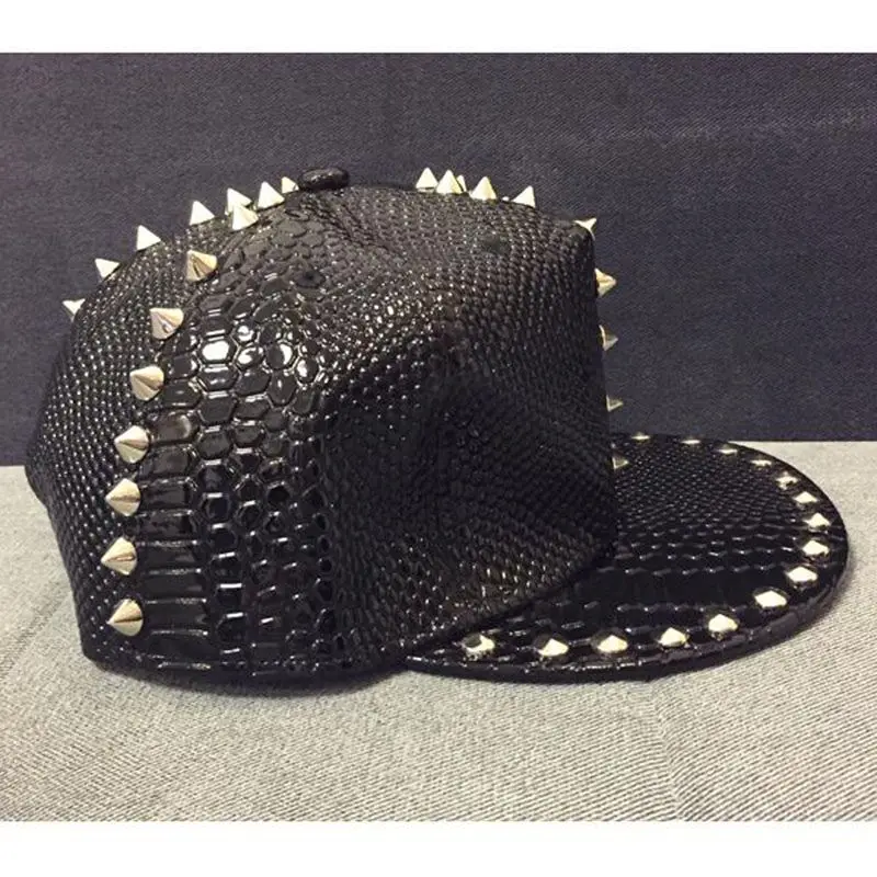 Бейсболка унисекс повседневная из змеиной кожи с заклепками 2015|luxury hat|baseball capbaseball