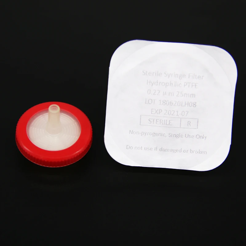 50 шт./лот Lab 25 мм 0 22 мкм гидрофильный стерильный шприцевой фильтр из PTFE|Воронка| |